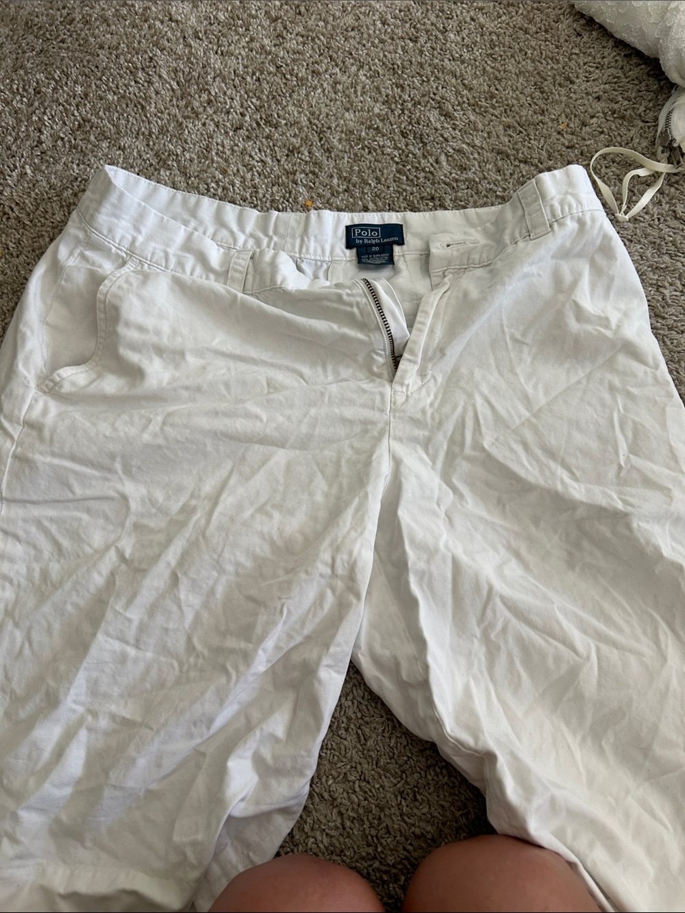 Polo by Ralph Lauren White Cotton Chino Shorts